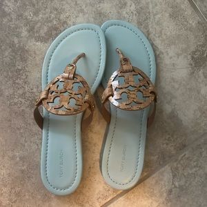 New Tory Burch Reva sandals. Never worn. Cork logos